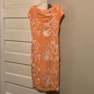 Eva Mendes Orange Floral Dress